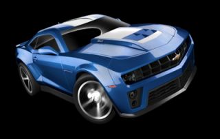 Hot Wheels Metallic Blue 2012 Chevrolet Chevy Camaro ZL Muscle Car