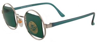 Steampunk Green Square Lens Round Silver Hippie Sun Glasses 401