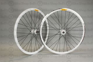 Velocity Deep V Track Wheels White Black Fixed Gear Front Machined