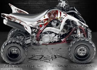 Yamaha Raptor 700 ATV Graphics The Jesters Grin White Model