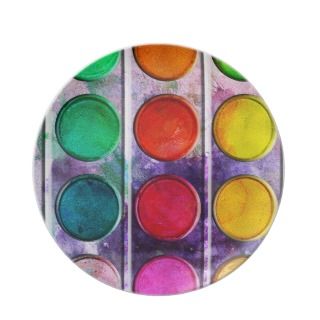 Fine Art Fun Colorful Paint Color Box Plate