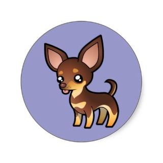 Cartoon Chihuahua (chocolate and tan smooth coat) stickers by