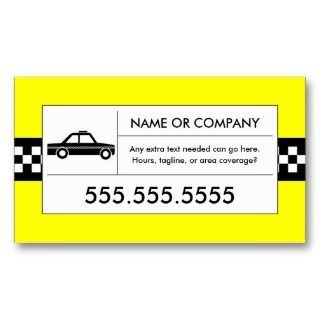 checkered taxi cab business cards