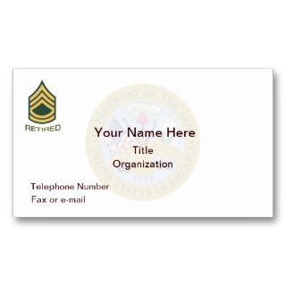 Army First Sergeant Retired Business Card