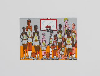 James Rizzi   Basketball gray   Farblithografie   2D