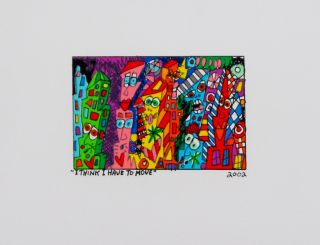James Rizzi   I Think I Have To Move   Farblithografie   2D betitelt