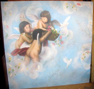 großes Decken  oder Wand Bild Dekoration Engel Tauben 4