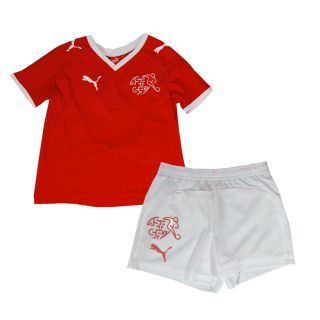 Puma Fußballtrikot Set Trikot Hose Swiss Home Minikit Rot/Weiß