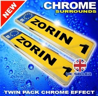 BMW FIT CHROME NUMBER PLATE SURROUNDS TWIN PACK