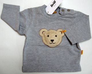STEIFF Sweatshirt mit XXL Quietsch Teddy grau Gr. 92   116 NEU 0006953
