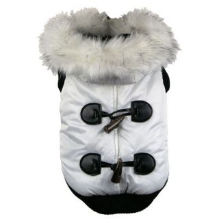 Boutique Dog Pet Life White Snow Fashion Parka Dog Coat