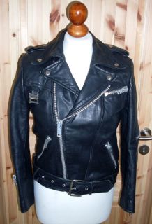  80 s Motorrad Lederjacke moto leather jacket punk rockabilly Gr 14 S