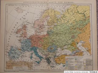 Ethnographische Karte von Europa, 1893, Brockhaus 14. Aufl.
