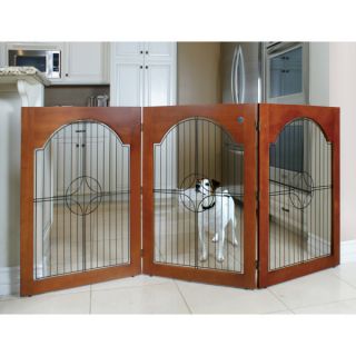 Majestic Pet Universal Free Standing Pet Gate   Cherry Stain   Gates   Gates & Doors