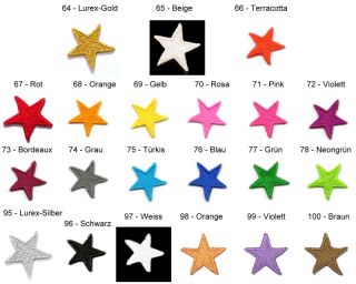 aus 21 Farben wählen Applikation Patch Bügelbild Sticker Stern 2,2