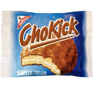 63EUR/1kg) ChoKick Vanilla Cream, Keks, gefüllt, 20 Stück