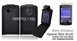 Lederhuelle HandyschaleTasche Case fuer Sony Ericsson Xperia Mini