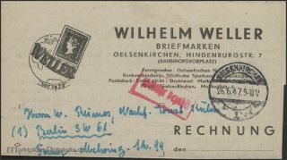 Gebuehr Bezahlt Rechnung Briefmarkenhandel Gelsenkirchen 26 6 47 n
