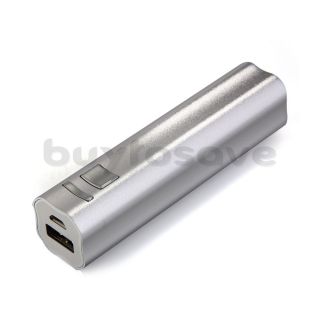 Mobil Ladekabel Ladegeraet 3000mah USB Externer Akku Power Bank Silber