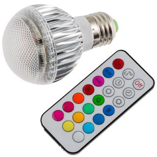 E27 9W RGB LED Lampe + Fernbedienung  2 Millionen Farben  dimmbar