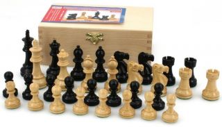 Schachfiguren Jaques Staunton Kh 93mm Holz schwarz weiß