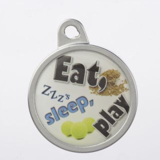 TagWorks Personalized Dome "Eat, Sleep, Play" Pet Tag   ID Tags   Collars, Harnesses & Leashes