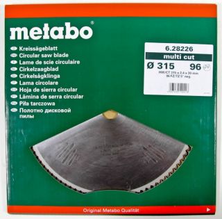 Metabo HW/CT Kreissägeblatt 315x2,4x30 96 Z 6.28226.00 multi cut