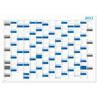 Jahreskalender 2013 gerollt (blau2)   Sehr groß im DIN A0 Format mit