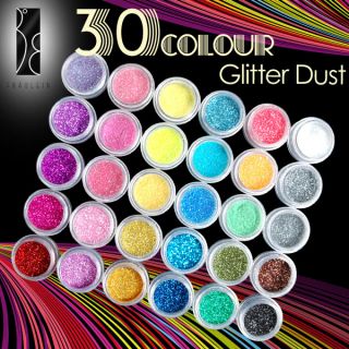 30x Glitter Glimmer Glitzer Puder Glitterstaub Nail Art