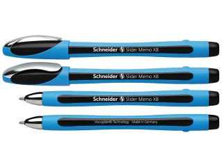 10 x Kugelschreiber Slider MEMO Schneider XB schwarz Gel