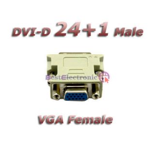 DVI 24+1 Pin Male to VGA Female Convertor Adapter DVI D