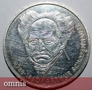 10 DM Silbermünze Gedenkmünze 200. Geburtstag Arthur Schopenhauer