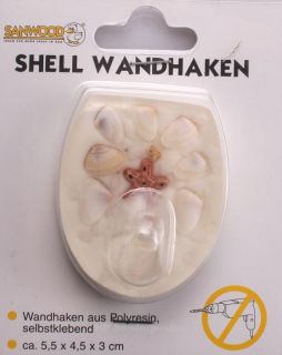 Handtuchhaken Sanwood Shell Badzubehör Meeresmotiv Bad Klebhaken