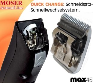 Moser Schermaschine Max 45 1245 incl.Scherkopf + 3Kämme