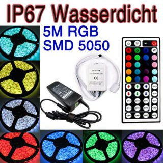 5m RGB LED Strip Streifen SMD5050 Lichterkette wasserdicht+44Key FB+