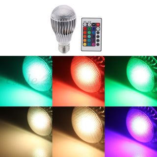 E27 9W RGB Bunte LED Birne Farbwechsel Lampe Licht 230V mit