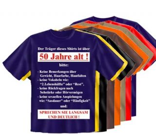 Shirt Träger ist 50 Jahre alt S XXL 50. Geburtstag
