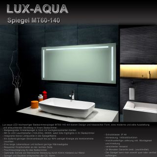 Lux aqua Design Wand Spiegel Badezimmerspiegel LED Beleuchtung