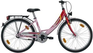 NOXON 24 Zoll Mädchen Fahrrad mit Nabendynamo 3 Gang Rad 24 rosa