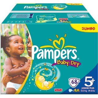 Pampers Windeln Baby Dry Gr.5+ Junior Plus 13 27 kg Jumbo, 68 Stück