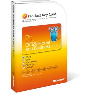 Office 2010 Home & Business 32/64 Bit Deutsch 1 User PC (PKC)
