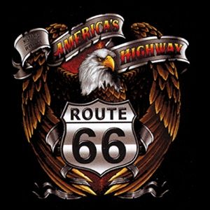 00921 American Route 66 Motorrad Biker Motiv T Shirt
