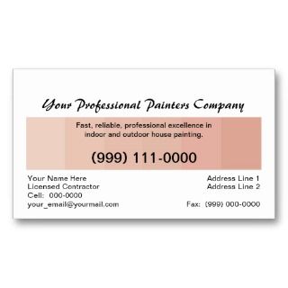 Professional House Painter, Beige Color Card Business Card
