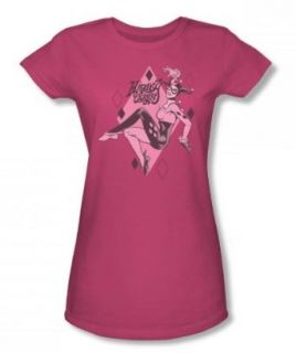 Harley Quinn   jungen Frauen Kurzarm T Shirt in Pink von DC Comics