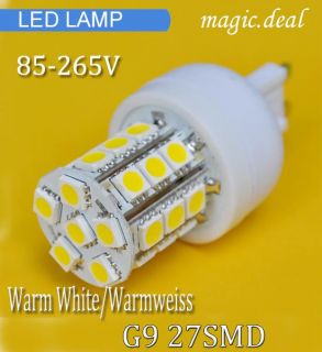 G9 5050 SMD 27 LEDs Sparlampen warmweiss Spot 360 Grad LED lampen