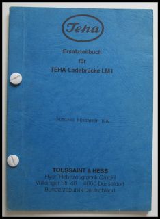 Teha Ersatzteilbuch Ladebrücke LM1 11.79