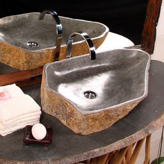 Waschbecken Aufsatz Aufsatzwaschbecken Flussstein Naturstein WC