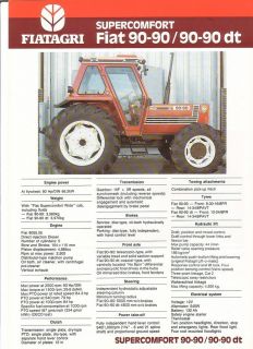 Farm Tractor Brochure Fiatagri Fiat Supercomfort 90 90 dt 1988 FB522