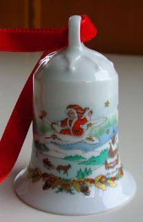Hutschenreuther Porzellan Weihnachtsglocke 1986   7 cm   Ole Winter