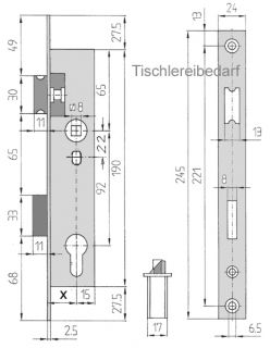 BEVER Rohrrahmenschloss Stulp verzinkt PZ 8/92/18/24 mm